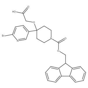 2-{[4-(6-bromopyridin-3-yl)-1-{[(9H-fluoren-9-yl)methoxy]carbonyl}piperidin-4-yl]oxy}acetic acid结构式
