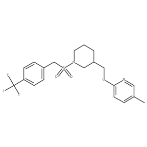 5-Methyl-2-[(1-{[4-(trifluoromethyl)phenyl]methanesulfonyl}piperidin-3-yl)methoxy]pyrimidine结构式