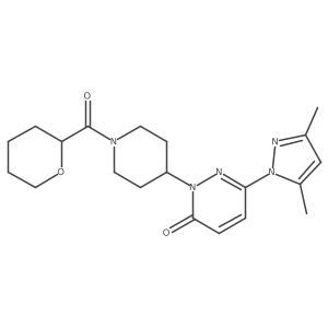 6-(3,5-dimethyl-1H-pyrazol-1-yl)-2-[1-(oxane-2-carbonyl)piperidin-4-yl]-2,3-dihydropyridazin-3-one结构式