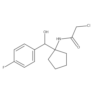 2-chloro-N-{1-[(4-fluorophenyl)(hydroxy)methyl]cyclopentyl}acetamide结构式