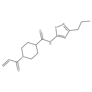 1-(prop-2-enoyl)-N-(3-propyl-1,2,4-thiadiazol-5-yl)piperidine-4-carboxamide结构式