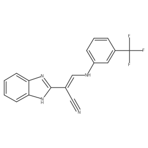 (Z)-2-(1H-benzimidazol-2-yl)-3-[3-(trifluoromethyl)anilino]prop-2-enenitrile Structure