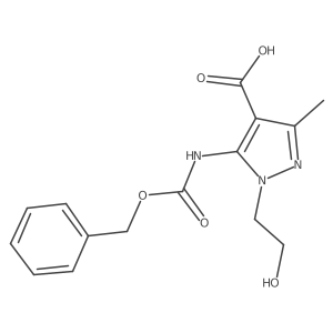 5-{[(benzyloxy)carbonyl]amino}-1-(2-hydroxyethyl)-3-methyl-1H-pyrazole-4-carboxylic acid结构式