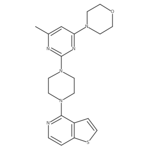 4-[6-Methyl-2-(4-{thieno[3,2-c]pyridin-4-yl}piperazin-1-yl)pyrimidin-4-yl]morpholine结构式