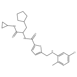 (2R)-2-[(5-{[(5-chloro-2-methylpyridin-3-yl)amino]methyl}thiophen-2-yl)formamido]-3-cyclopentyl-N-cyclopropylpropanamide Structure