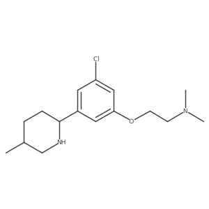 2-(3-Chloro-5-((2R,5S)-5-methylpiperidin-2-yl)phenoxy)-N,N-dimethylethan-1-amine结构式