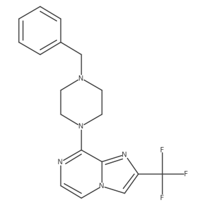 1-Benzyl-4-[2-(trifluoromethyl)imidazo[1,2-a]pyrazin-8-yl]piperazine结构式