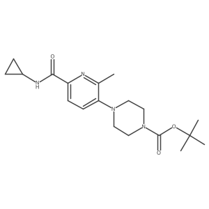 1-Piperazinecarboxylic acid, 4-[6-[(cyclopropylamino)carbonyl]-2-methyl-3-pyridinyl]-, 1,1-dimethylethyl ester Structure