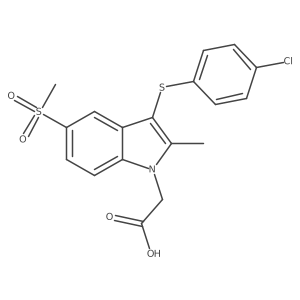 3-[(4-Chlorophenyl)thio]-2-methyl-5-(methylsulfonyl)-1h-indole-1-acetic acid Structure