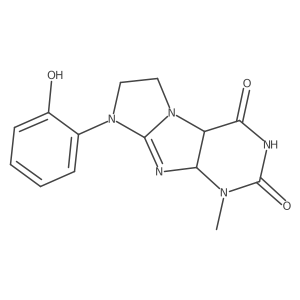 6-(2-Hydroxyphenyl)-4-methyl-4a,7,8,9a-tetrahydropurino[7,8-a]imidazole-1,3-dione Structure