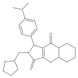 2-(oxolan-2-ylmethyl)-1-(4-propan-2-ylphenyl)-4a,5,6,7,8,8a-hexahydro-1H-chromeno[2,3-c]pyrrole-3,9-dione结构式