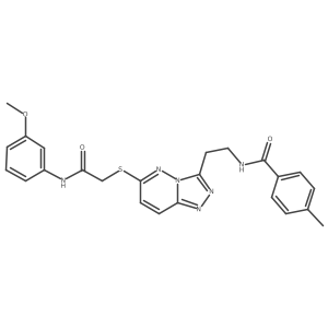 N-(2-(6-((2-((3-methoxyphenyl)amino)-2-oxoethyl)thio)-[1,2,4]triazolo[4,3-b]pyridazin-3-yl)ethyl)-4-methylbenzamide结构式