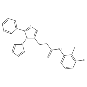 N-(3-chloro-2-methylphenyl)-2-{[5-(pyridin-3-yl)-4-(1H-pyrrol-1-yl)-4H-1,2,4-triazol-3-yl]sulfanyl}acetamide结构式