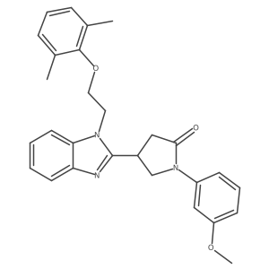 4-{1-[2-(2,6-dimethylphenoxy)ethyl]-1H-benzimidazol-2-yl}-1-(3-methoxyphenyl)pyrrolidin-2-one结构式