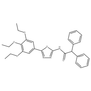 2,2-diphenyl-N-[5-(3,4,5-triethoxyphenyl)-1,3,4-oxadiazol-2-yl]acetamide结构式