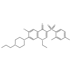 3-(2,4-Dimethylbenzenesulfonyl)-1-ethyl-6-fluoro-7-(4-propylpiperazin-1-yl)-1,4-dihydroquinolin-4-one Structure