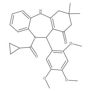 10-(cyclopropylcarbonyl)-3,3-dimethyl-11-(2,4,5-trimethoxyphenyl)-2,3,4,5,10,11-hexahydro-1H-dibenzo[b,e][1,4]diazepin-1-one Structure