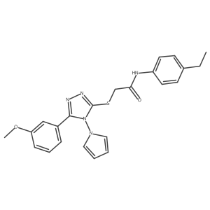 N-(4-ethylphenyl)-2-{[5-(3-methoxyphenyl)-4-(1H-pyrrol-1-yl)-4H-1,2,4-triazol-3-yl]sulfanyl}acetamide结构式