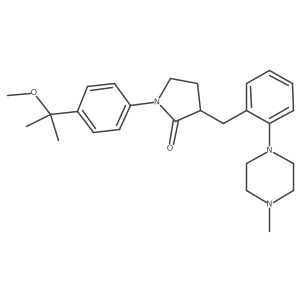 (3R)-1-(4-(1-Methoxy-1-methyl-ethyl)phenyl)-3-((2-(4-methylpiperazin-1-yl)phenyl)methyl)pyrrolidin-2-one结构式