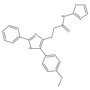 2-{[5-(4-methoxyphenyl)-2-phenyl-1H-imidazol-4-yl]thio}-N-1,3-thiazol-2-ylacetamide Structure