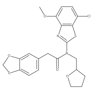 2-(benzo[d][1,3]dioxol-5-yl)-N-(7-chloro-4-methoxybenzo[d]thiazol-2-yl)-N-((tetrahydrofuran-2-yl)methyl)acetamide Structure