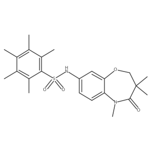 2,3,4,5,6-pentamethyl-N-(3,3,5-trimethyl-4-oxo-2,3,4,5-tetrahydrobenzo[b][1,4]oxazepin-8-yl)benzenesulfonamide结构式