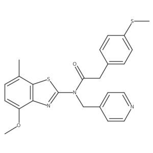 N-(4-methoxy-7-methylbenzo[d]thiazol-2-yl)-2-(4-(methylthio)phenyl)-N-(pyridin-4-ylmethyl)acetamide结构式