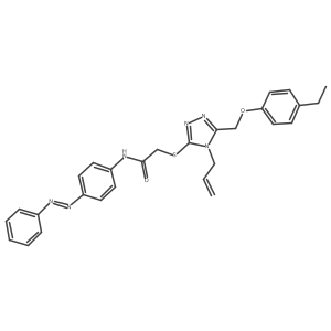 Acetamide, 2-[[5-[(4-ethylphenoxy)methyl]-4-(2-propen-1-yl)-4H-1,2,4-triazol-3-yl]thio]-N-[4-(2-phenyldiazenyl)phenyl]-结构式