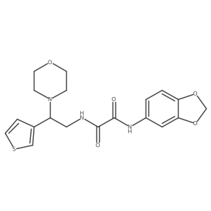 N1-(benzo[d][1,3]dioxol-5-yl)-N2-(2-morpholino-2-(thiophen-3-yl)ethyl)oxalamide结构式