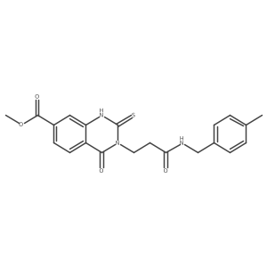 Methyl 3-(3-((4-methylbenzyl)amino)-3-oxopropyl)-4-oxo-2-thioxo-1,2,3,4-tetrahydroquinazoline-7-carboxylate结构式