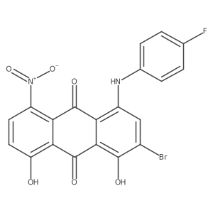2-Bromo-4-[(4-fluorophenyl)amino]-1,8-dihydroxy-5-nitro-9,10-anthracenedione Structure