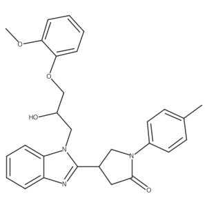 4-(1-(2-hydroxy-3-(2-methoxyphenoxy)propyl)-1H-benzo[d]imidazol-2-yl)-1-(p-tolyl)pyrrolidin-2-one结构式