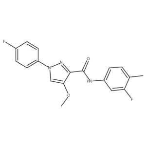 N-(3-fluoro-4-methylphenyl)-1-(4-fluorophenyl)-4-methoxy-1H-pyrazole-3-carboxamide Structure
