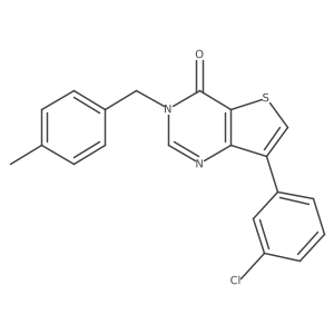 Cc1ccc(Cn2cnc3c(-c4cccc(Cl)c4)csc3c2=O)cc1结构式