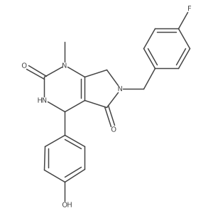6-(4-fluorobenzyl)-4-(4-hydroxyphenyl)-1-methyl-3,4,6,7-tetrahydro-1H-pyrrolo[3,4-d]pyrimidine-2,5-dione Structure