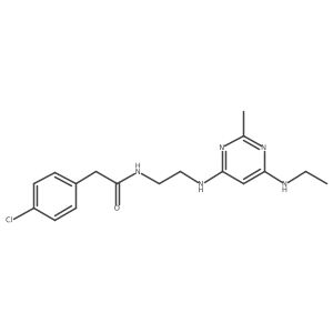 2-(4-chlorophenyl)-N-(2-((6-(ethylamino)-2-methylpyrimidin-4-yl)amino)ethyl)acetamide Structure
