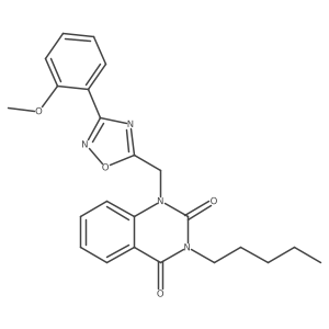 1-((3-(2-methoxyphenyl)-1,2,4-oxadiazol-5-yl)methyl)-3-pentylquinazoline-2,4(1H,3H)-dione Structure
