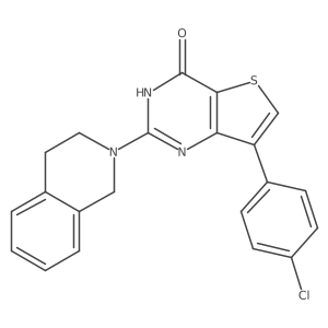 7-(4-chlorophenyl)-2-(3,4-dihydroisoquinolin-2(1H)-yl)thieno[3,2-d]pyrimidin-4(3H)-one结构式
