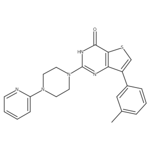 7-(3-methylphenyl)-2-(4-pyridin-2-ylpiperazin-1-yl)thieno[3,2-d]pyrimidin-4(3H)-one结构式