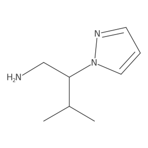 3-Methyl-2-pyrazol-1-ylbutan-1-amine结构式