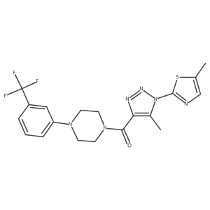 (5-methyl-1-(5-methylthiazol-2-yl)-1H-1,2,3-triazol-4-yl)(4-(3-(trifluoromethyl)phenyl)piperazin-1-yl)methanone Structure
