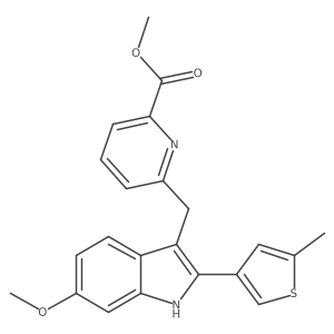 Methyl 6-[6-methoxy-2-(5-methylthiophen-3-yl)-1H-indol-3-ylmethyl]pyridine-2-carboxylate Structure