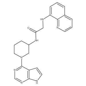 N-(1-(7H-pyrrolo[2,3-d]pyrimidin-4-yl)piperidin-3-yl)-2-(quinolin-8-ylamino)acetamide结构式