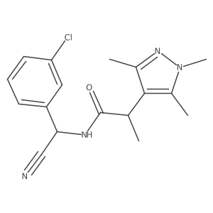 N-[(3-chlorophenyl)(cyano)methyl]-2-(1,3,5-trimethyl-1H-pyrazol-4-yl)propanamide结构式