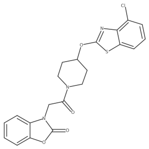 3-(2-(4-((4-chlorobenzo[d]thiazol-2-yl)oxy)piperidin-1-yl)-2-oxoethyl)benzo[d]oxazol-2(3H)-one Structure