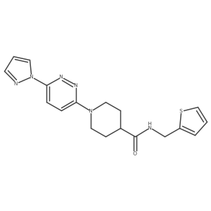 1-(6-(1H-pyrazol-1-yl)pyridazin-3-yl)-N-(thiophen-2-ylmethyl)piperidine-4-carboxamide结构式