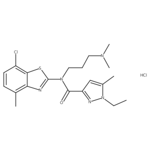 N-(7-chloro-4-methylbenzo[d]thiazol-2-yl)-N-(3-(dimethylamino)propyl)-1-ethyl-5-methyl-1H-pyrazole-3-carboxamide hydrochloride结构式