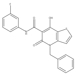 4-benzyl-N-(3-fluorophenyl)-7-hydroxy-5-oxo-4H,5H-thieno[3,2-b]pyridine-6-carboxamide结构式