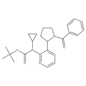 [3-(1-Benzoyl-pyrrolidin-2-yl)-pyridin-2-yl]-cyclopropyl-carbamic acid tert-butyl ester结构式