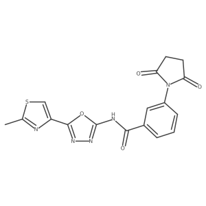 3-(2,5-dioxopyrrolidin-1-yl)-N-(5-(2-methylthiazol-4-yl)-1,3,4-oxadiazol-2-yl)benzamide Structure